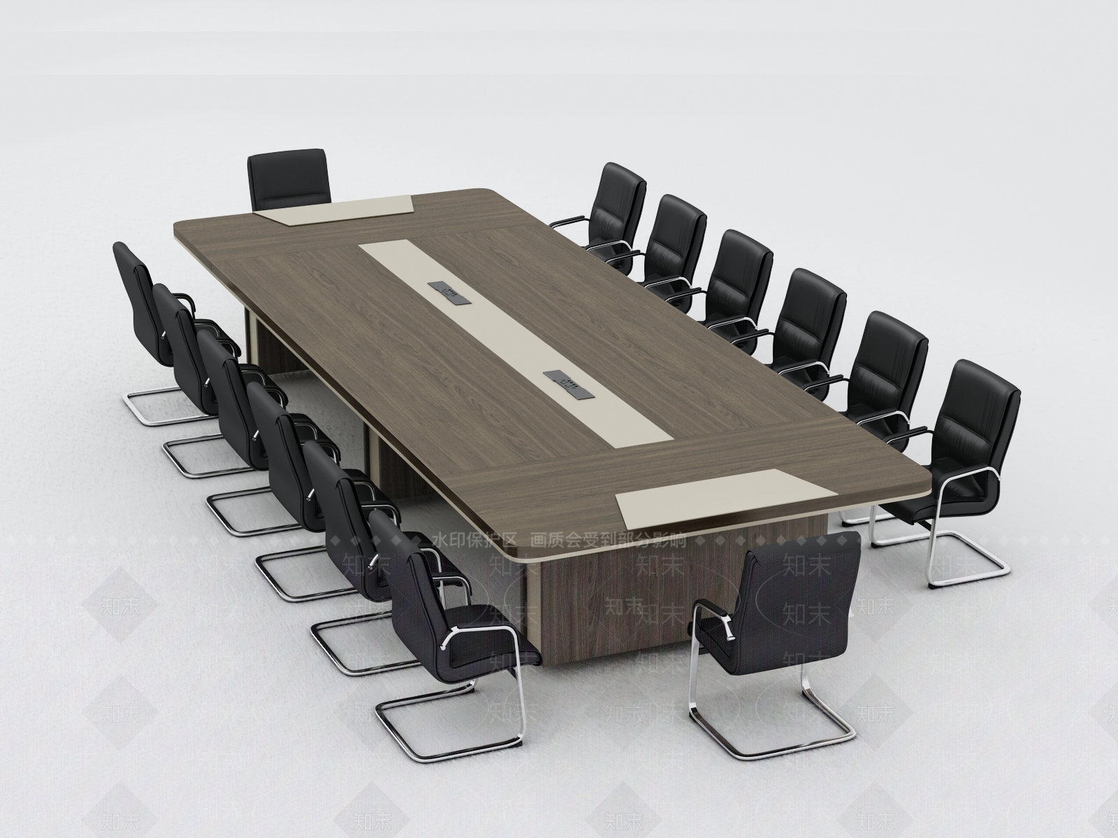 现代会议桌椅SU模型下载【ID:1191575458】