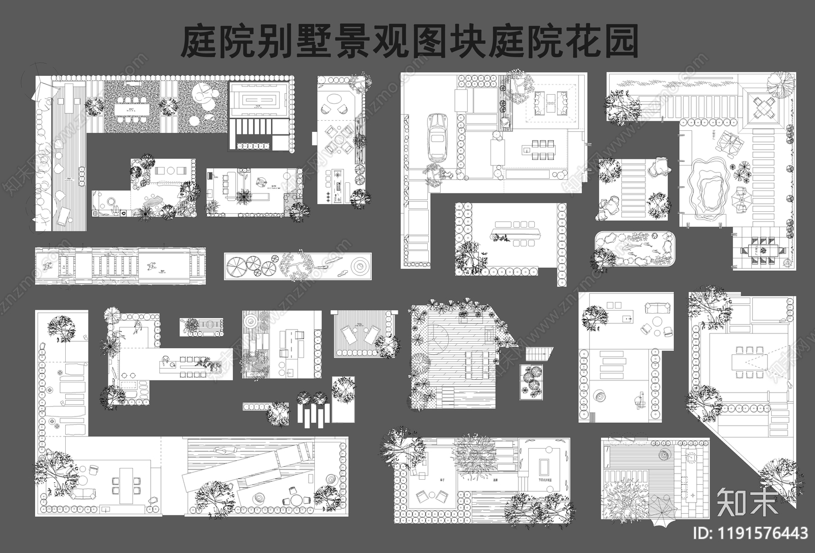 现代庭院施工图下载【ID:1191576443】