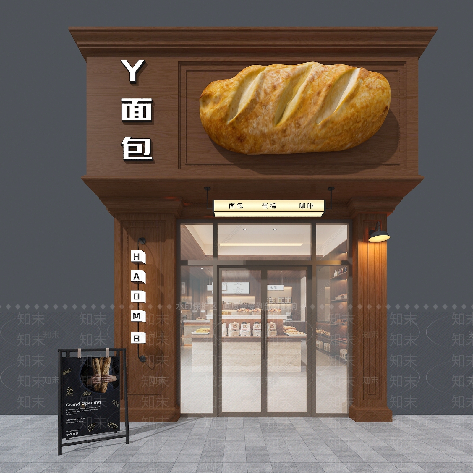 现代门头3D模型下载【ID:1191577743】