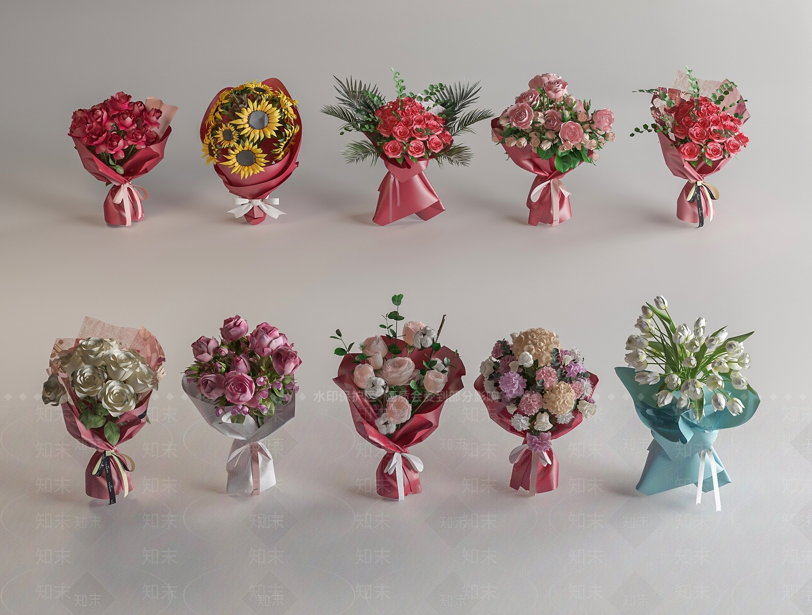 现代花艺3D模型下载【ID:1191578185】