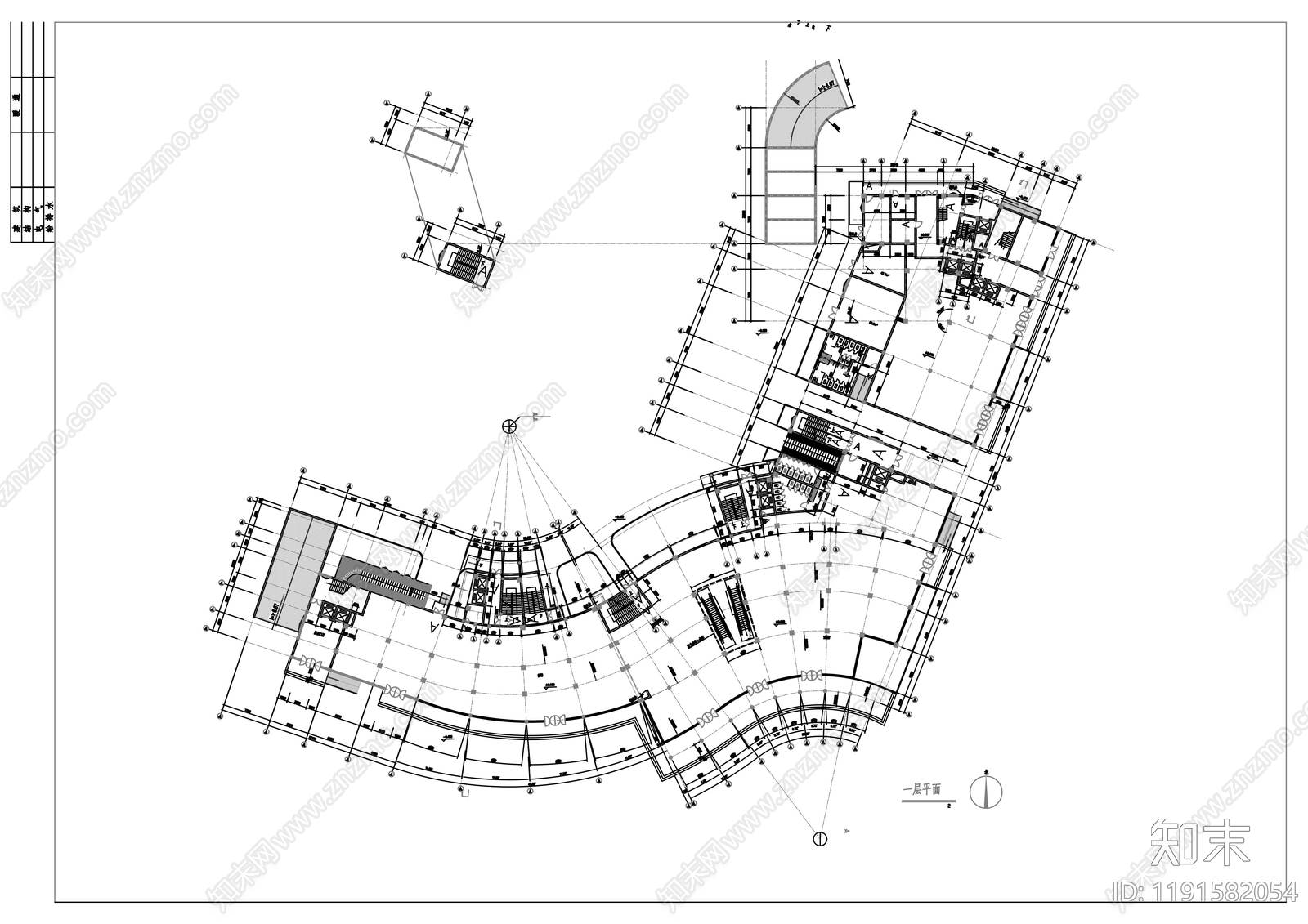 现代住宅楼建筑cad施工图下载【ID:1191582054】