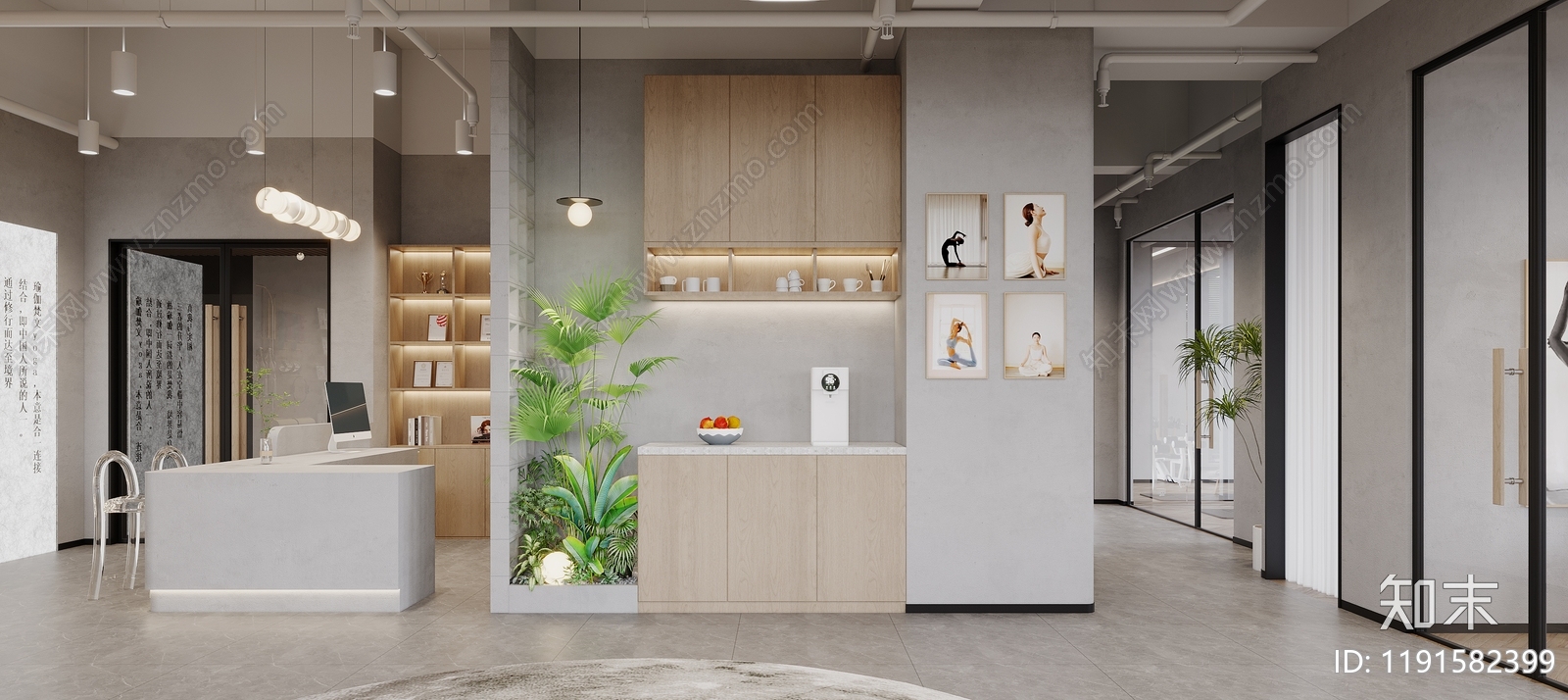 现代侘寂瑜伽馆cad施工图下载【ID:1191582399】