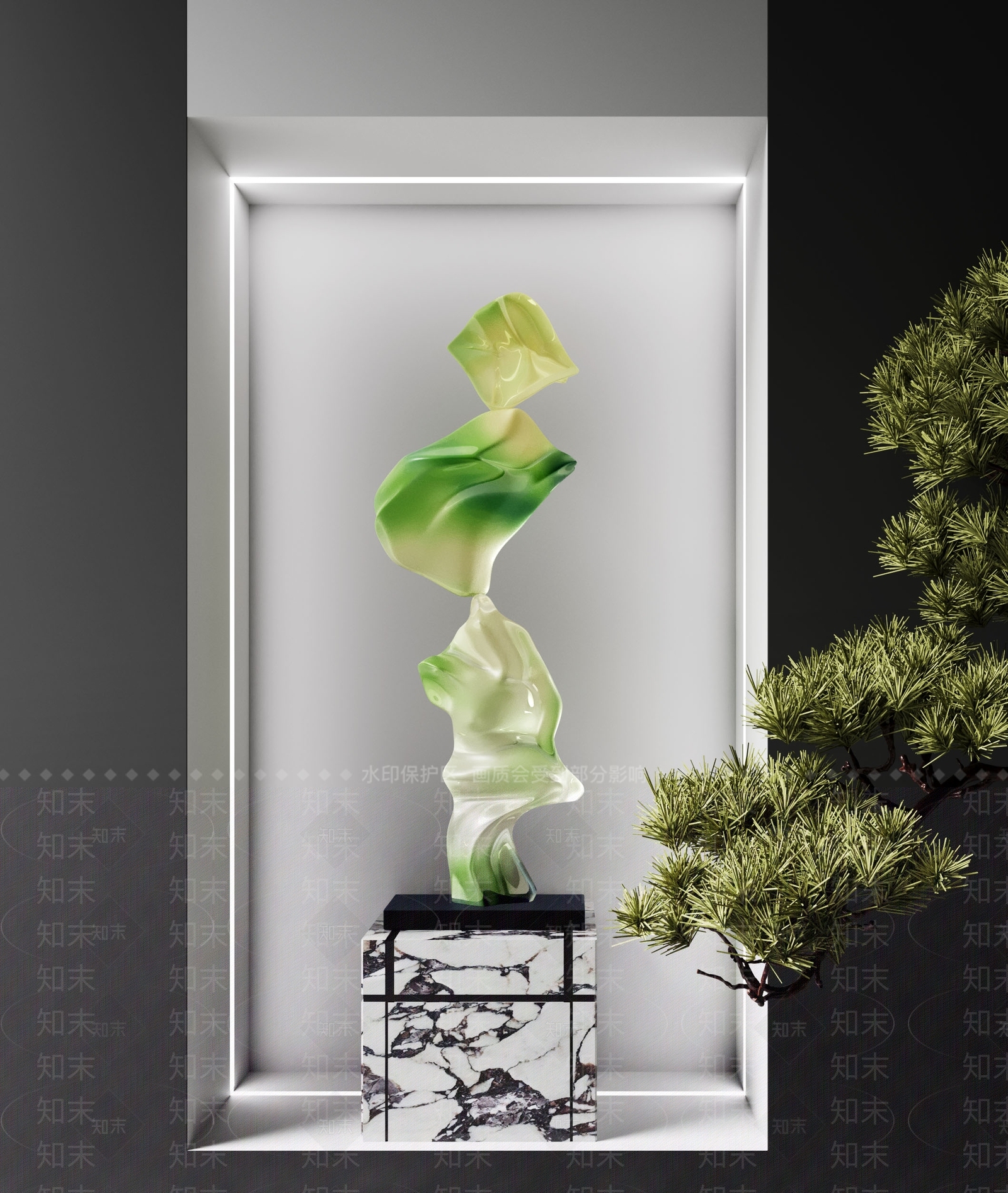 现代雕塑摆件3D模型下载【ID:1191586812】