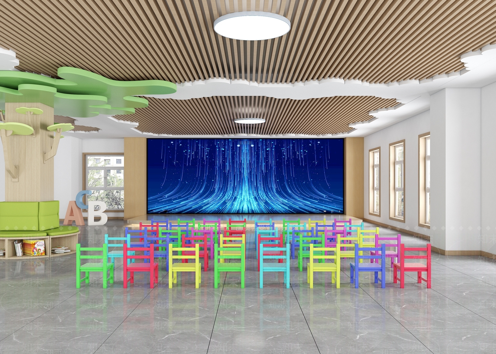 现代幼儿园3D模型下载【ID:1191587994】