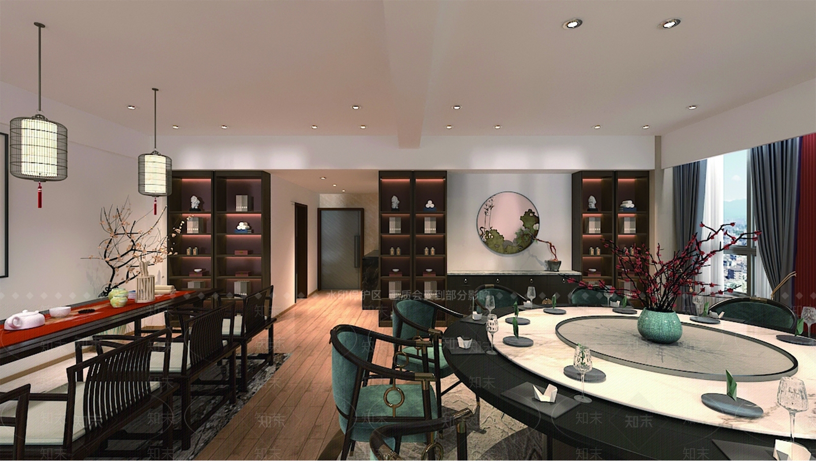 现代新中式包厢3D模型下载【ID:1191588304】