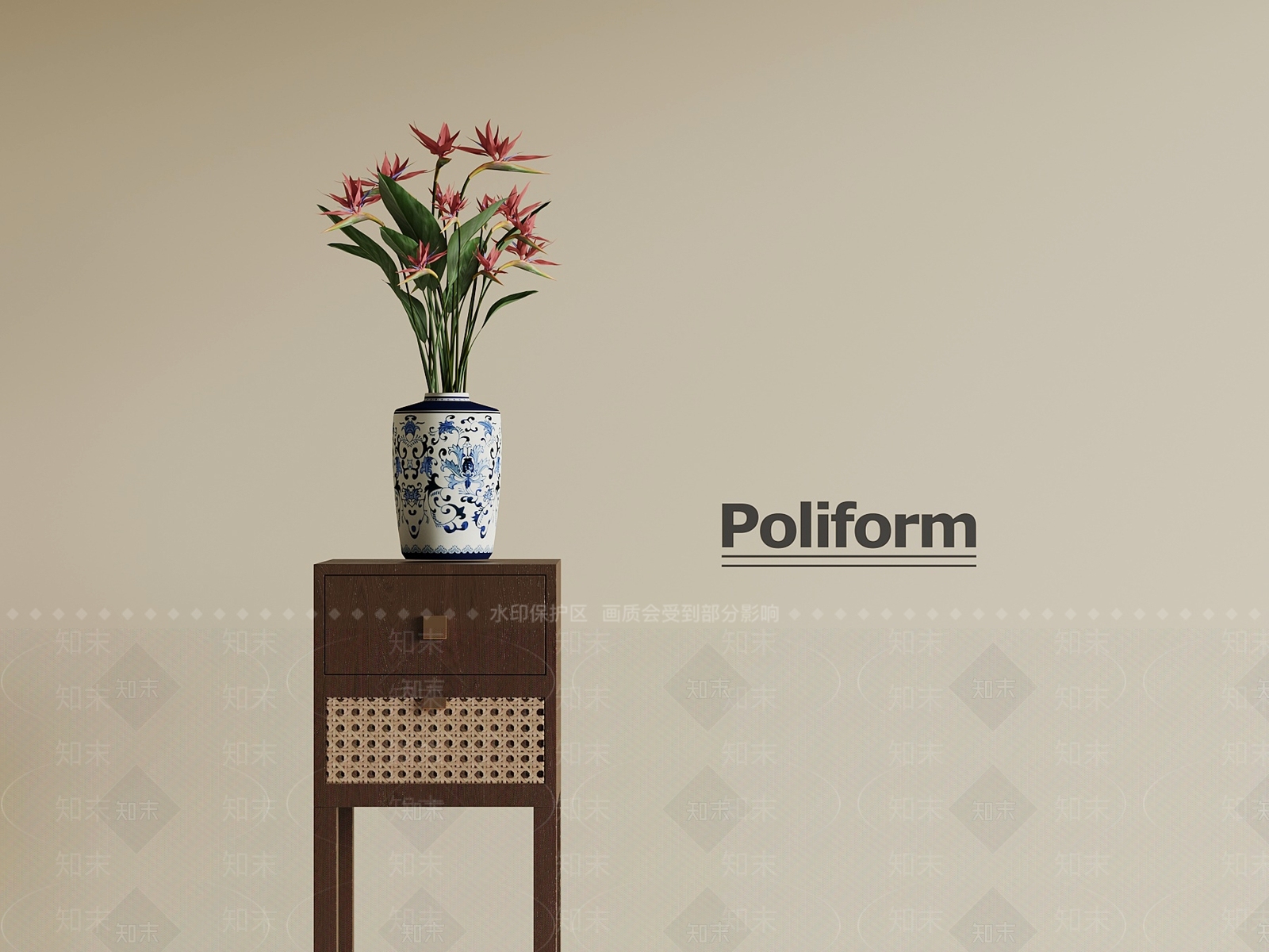 新中式花架3D模型下载【ID:1191596498】