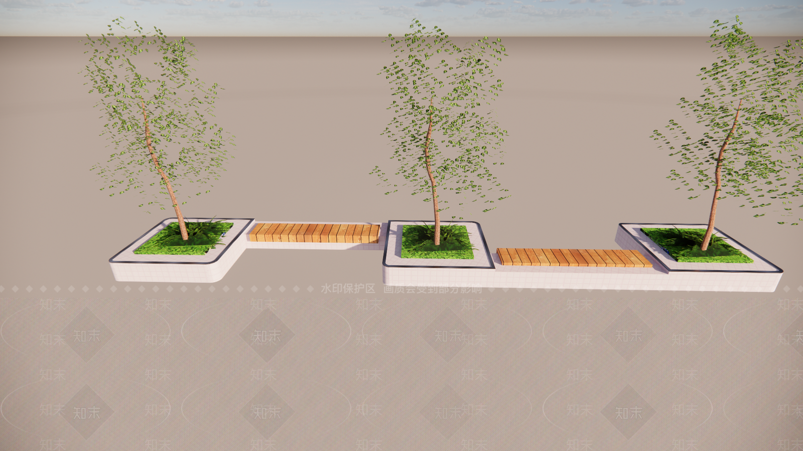 现代景观公园SU模型下载【ID:1191597546】