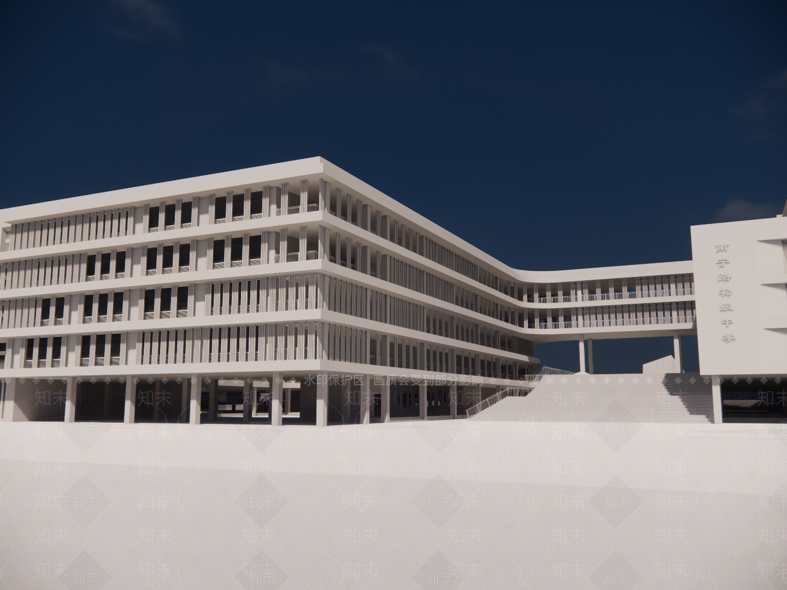 现代学校建筑SU模型下载【ID:1191598582】