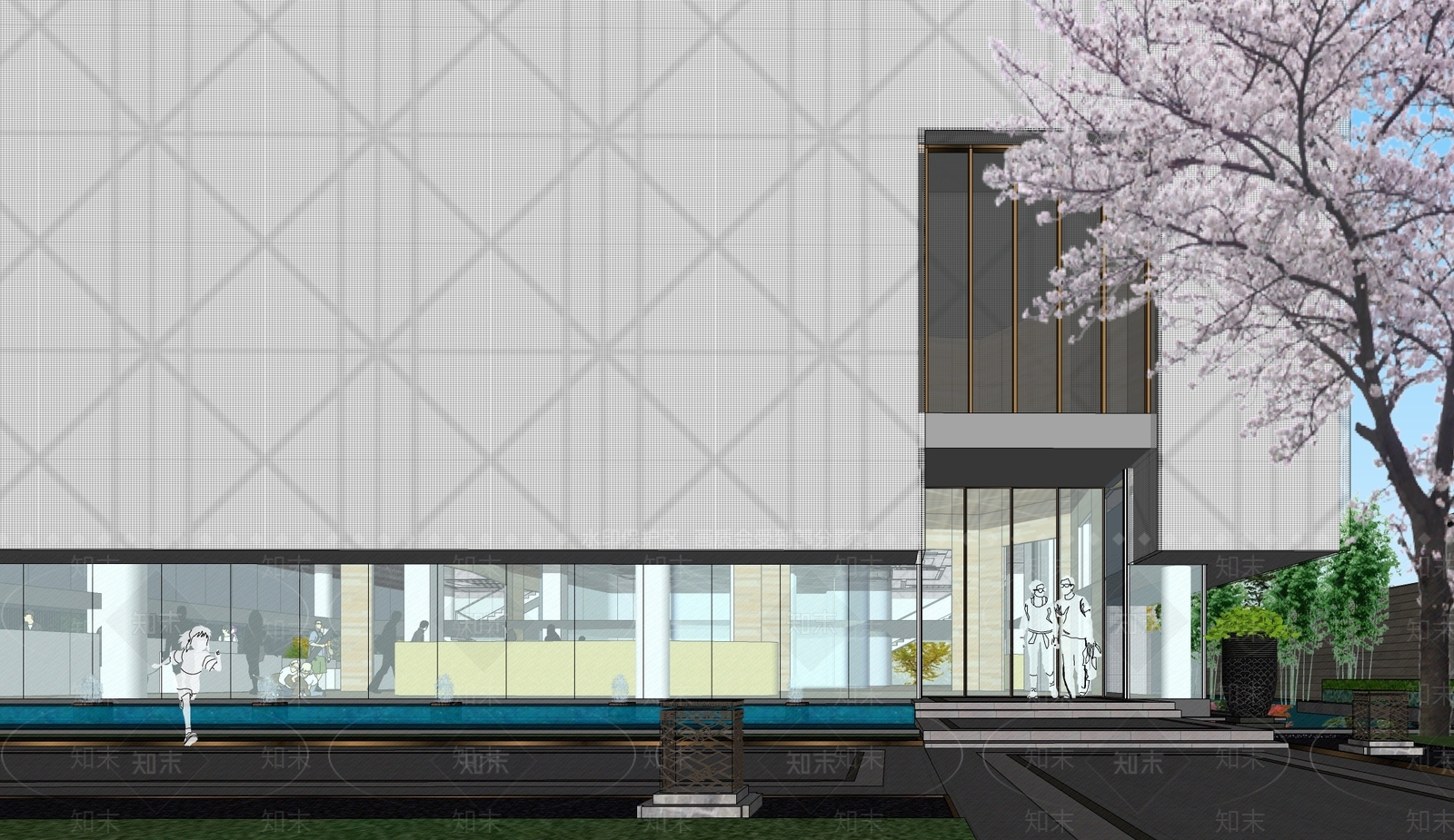 现代商业景观SU模型下载【ID:1191601187】