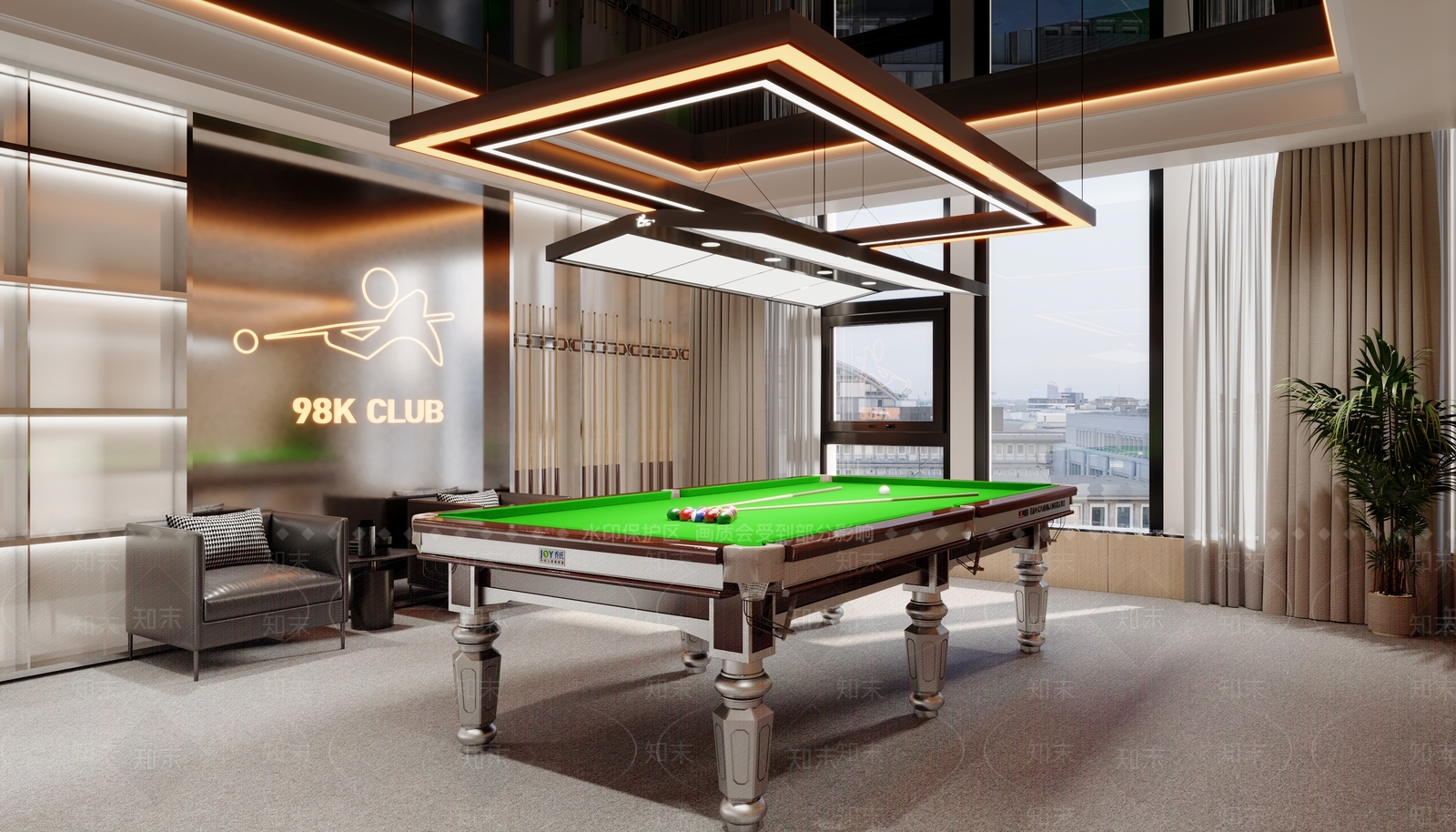 现代台球室3D模型下载【ID:1191602799】