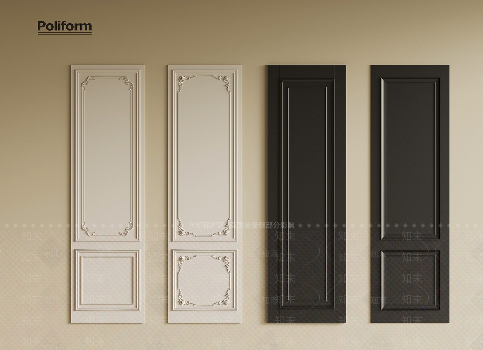 法式护墙板SU模型下载【ID:1191602793】