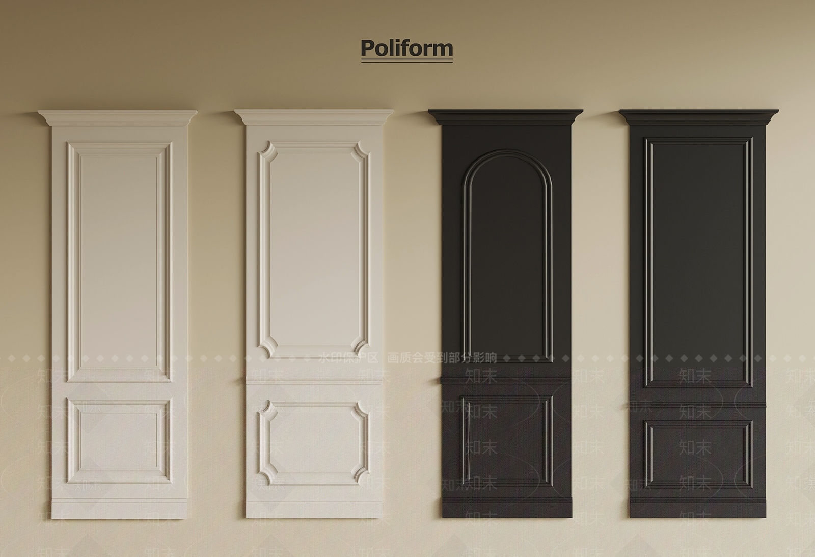 法式护墙板SU模型下载【ID:1191603131】