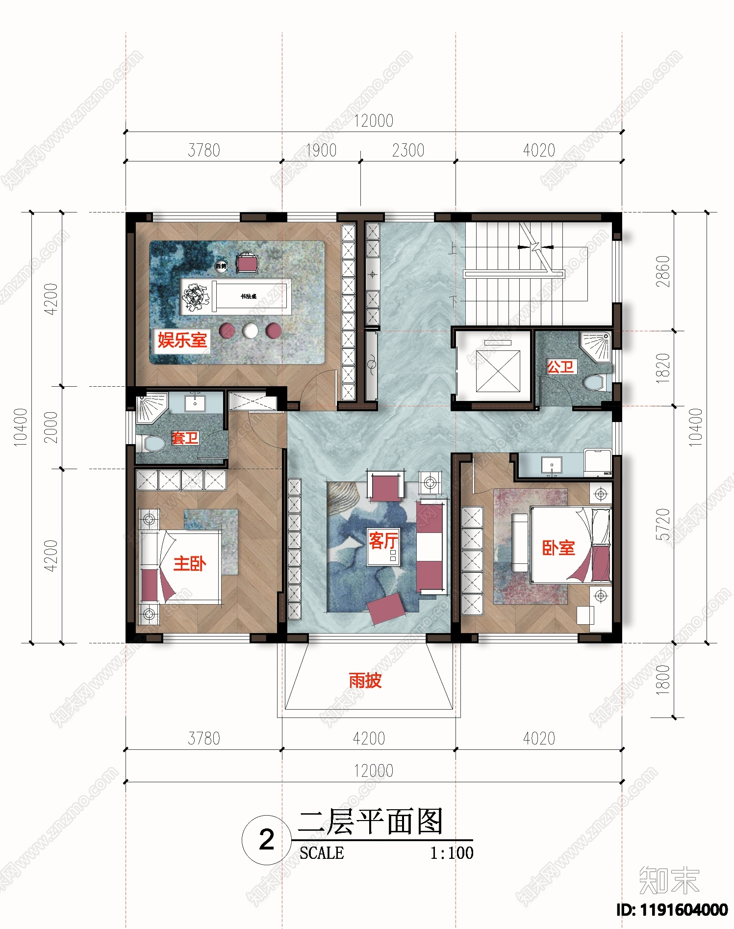 新中式欧式别墅建筑施工图下载【ID:1191604000】