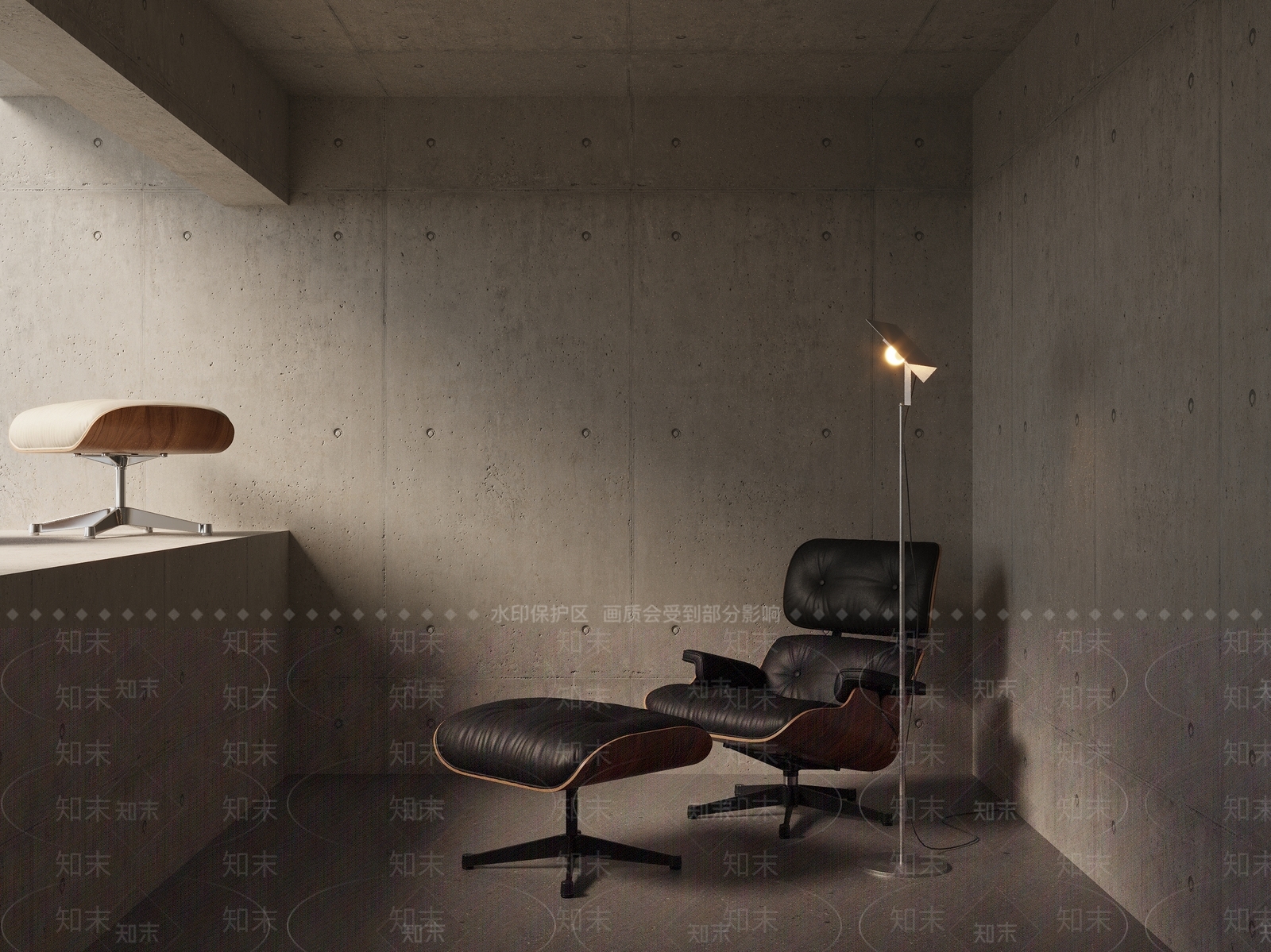 现代复古躺椅3D模型下载【ID:1191606765】