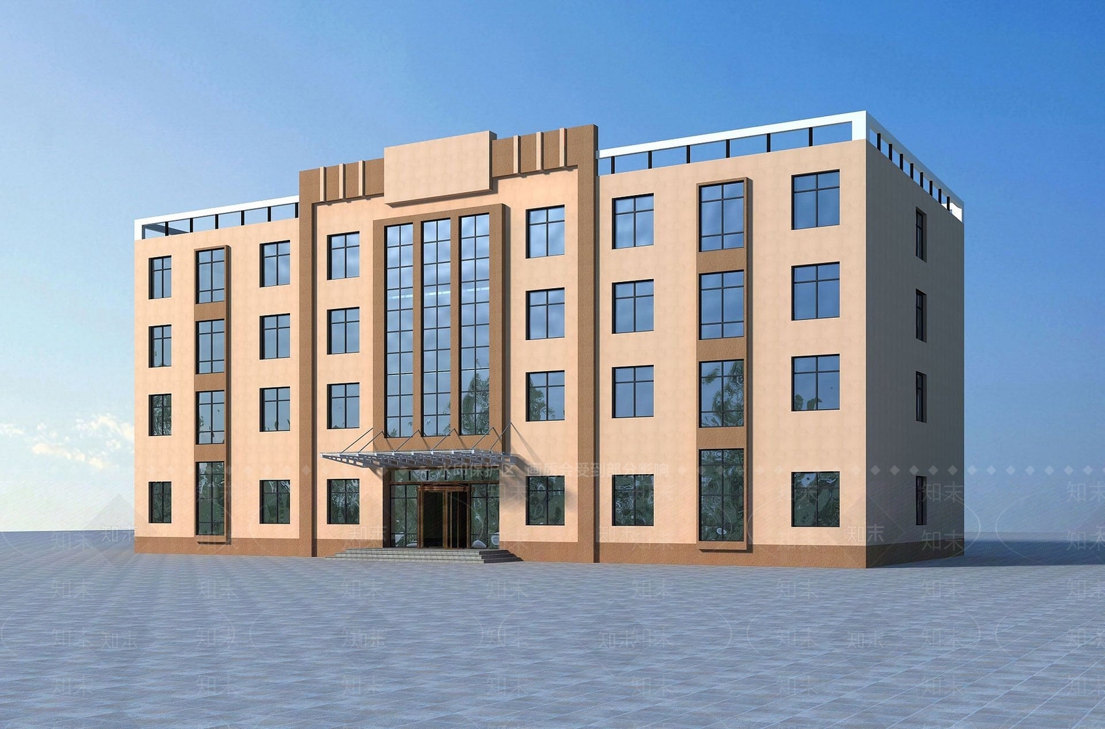 现代办公楼3D模型下载【ID:1191609038】