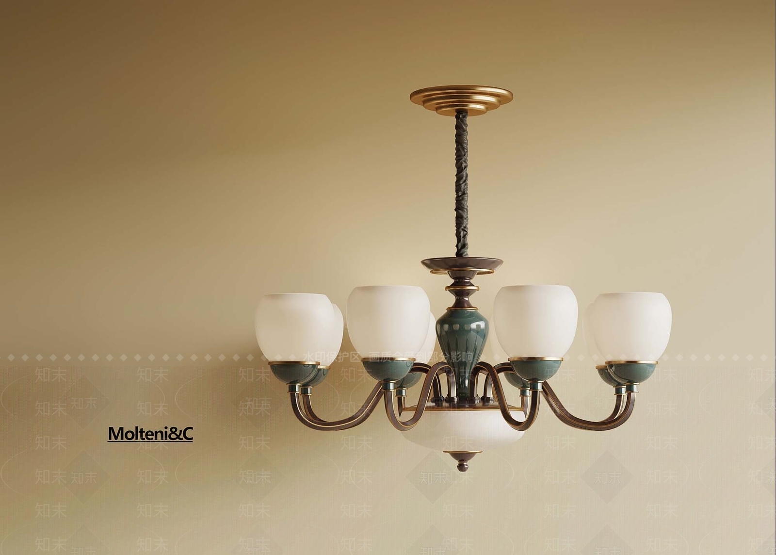 美式吊灯3D模型下载【ID:1191610268】