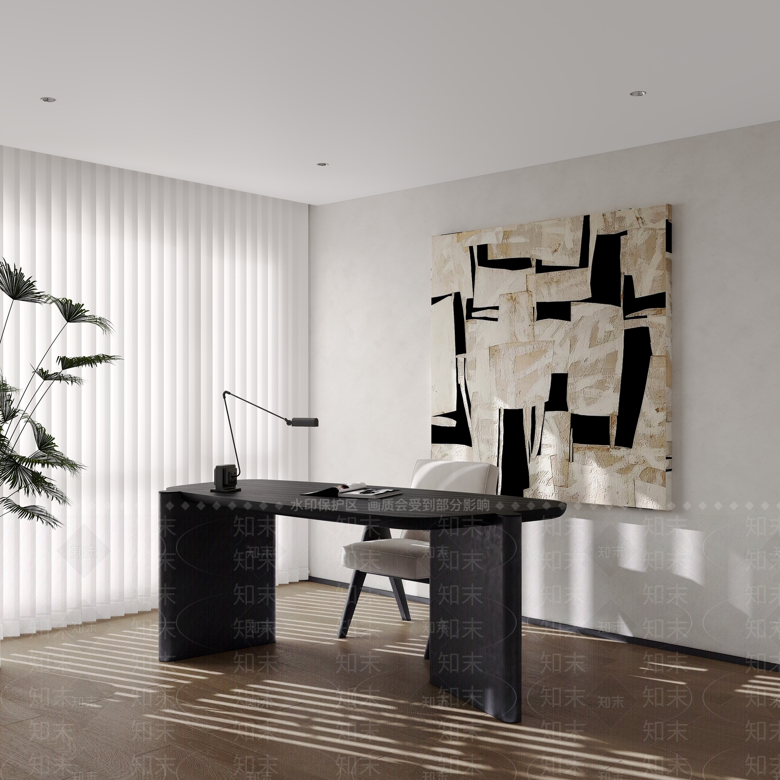 现代意式书桌3D模型下载【ID:1191612359】
