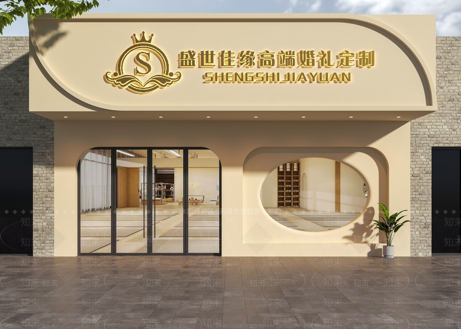 现代门头3D模型下载【ID:1191612566】