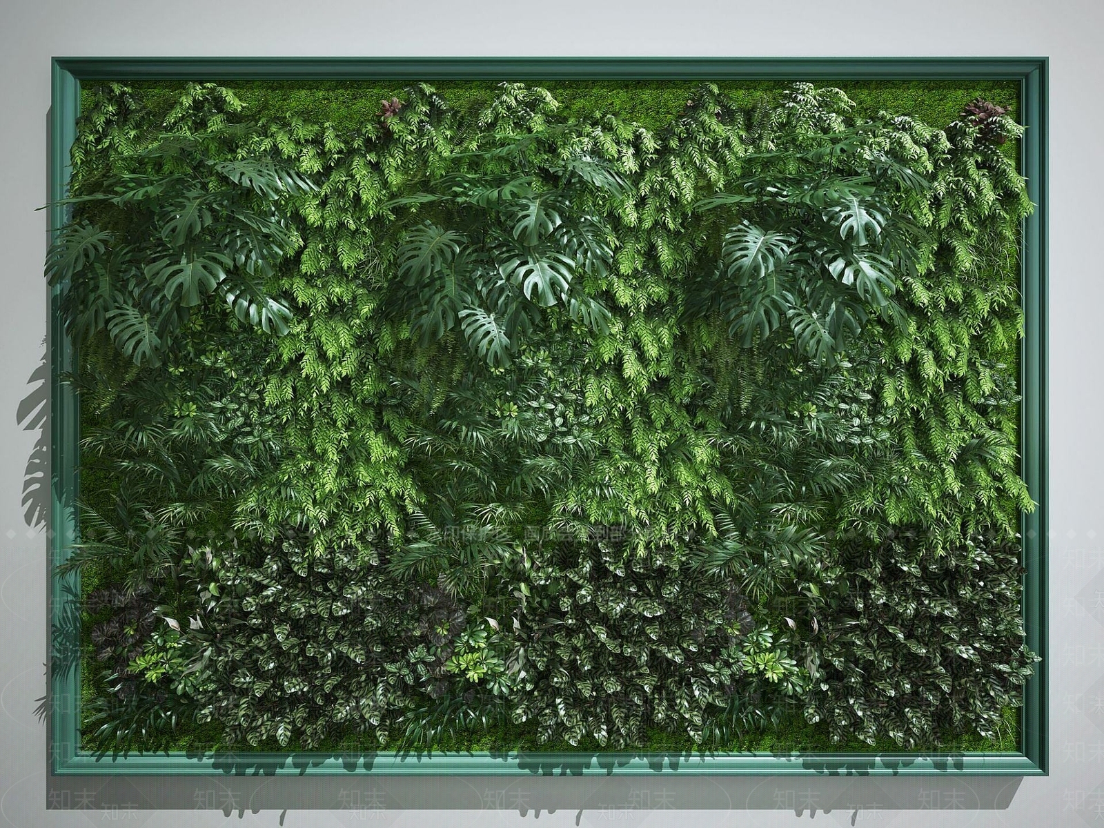 现代植物墙3D模型下载【ID:1191612528】