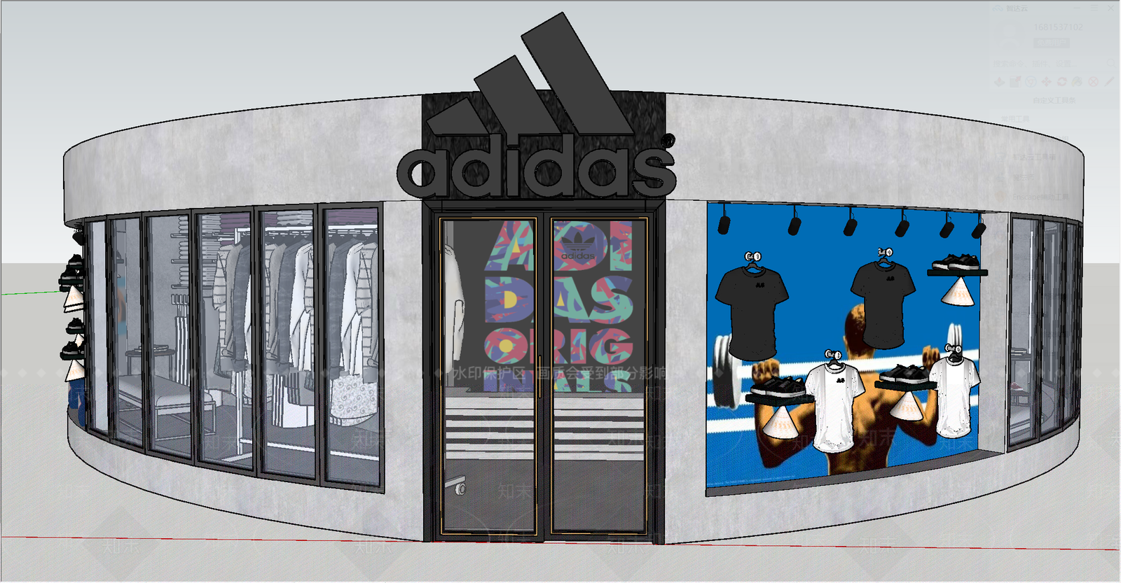 现代服装店SU模型下载【ID:1191615841】