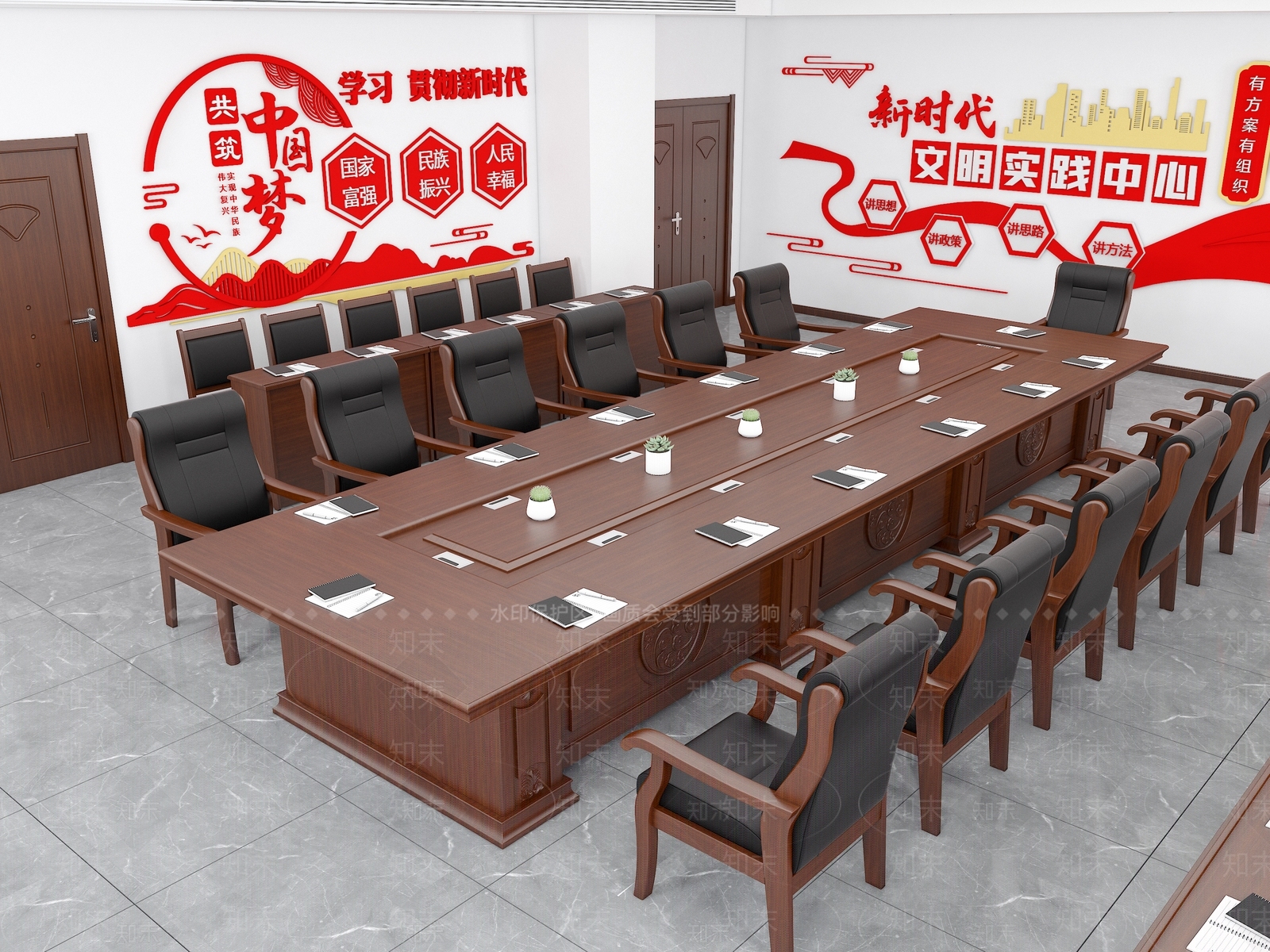 现代会议室SU模型下载【ID:1191616283】