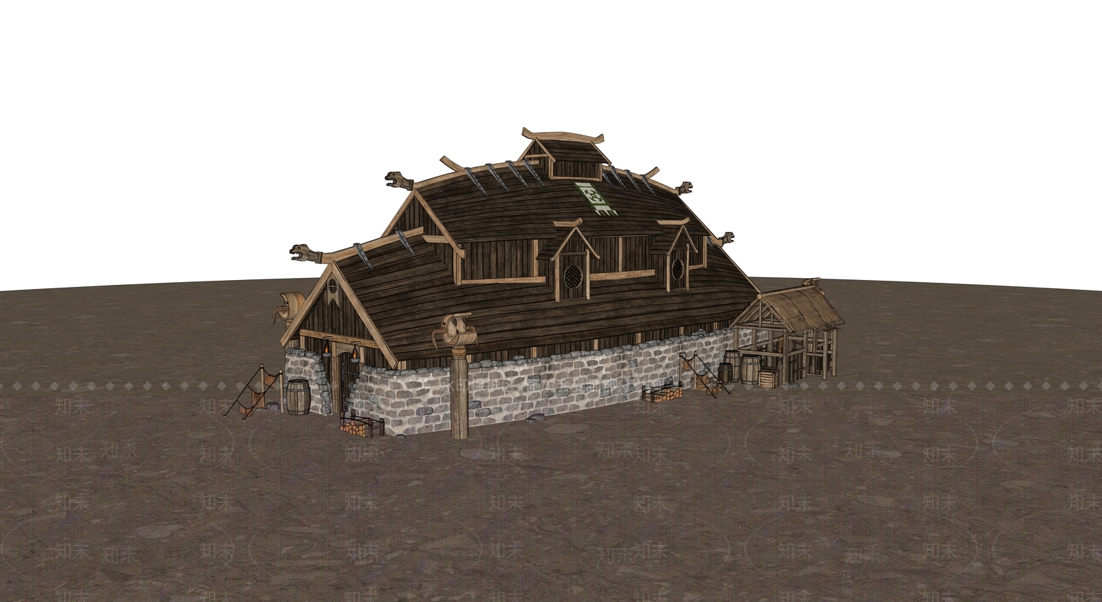 复古北欧风格建筑SU模型下载【ID:1191620018】