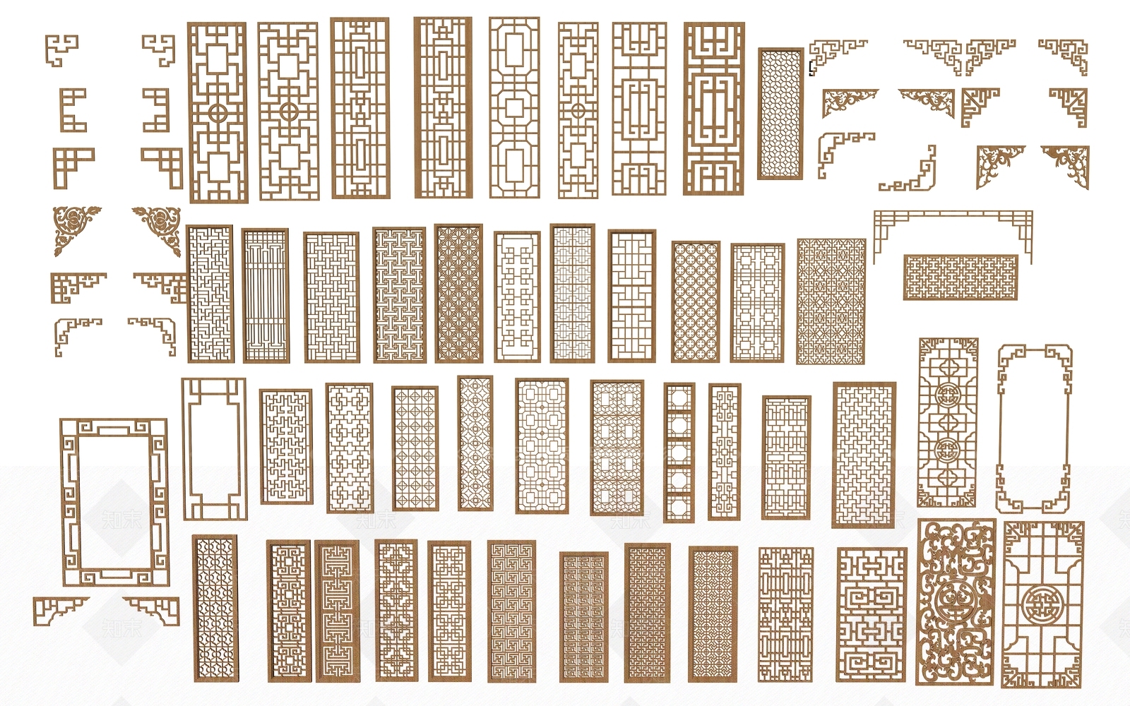 新中式雕花3D模型下载【ID:1191621820】