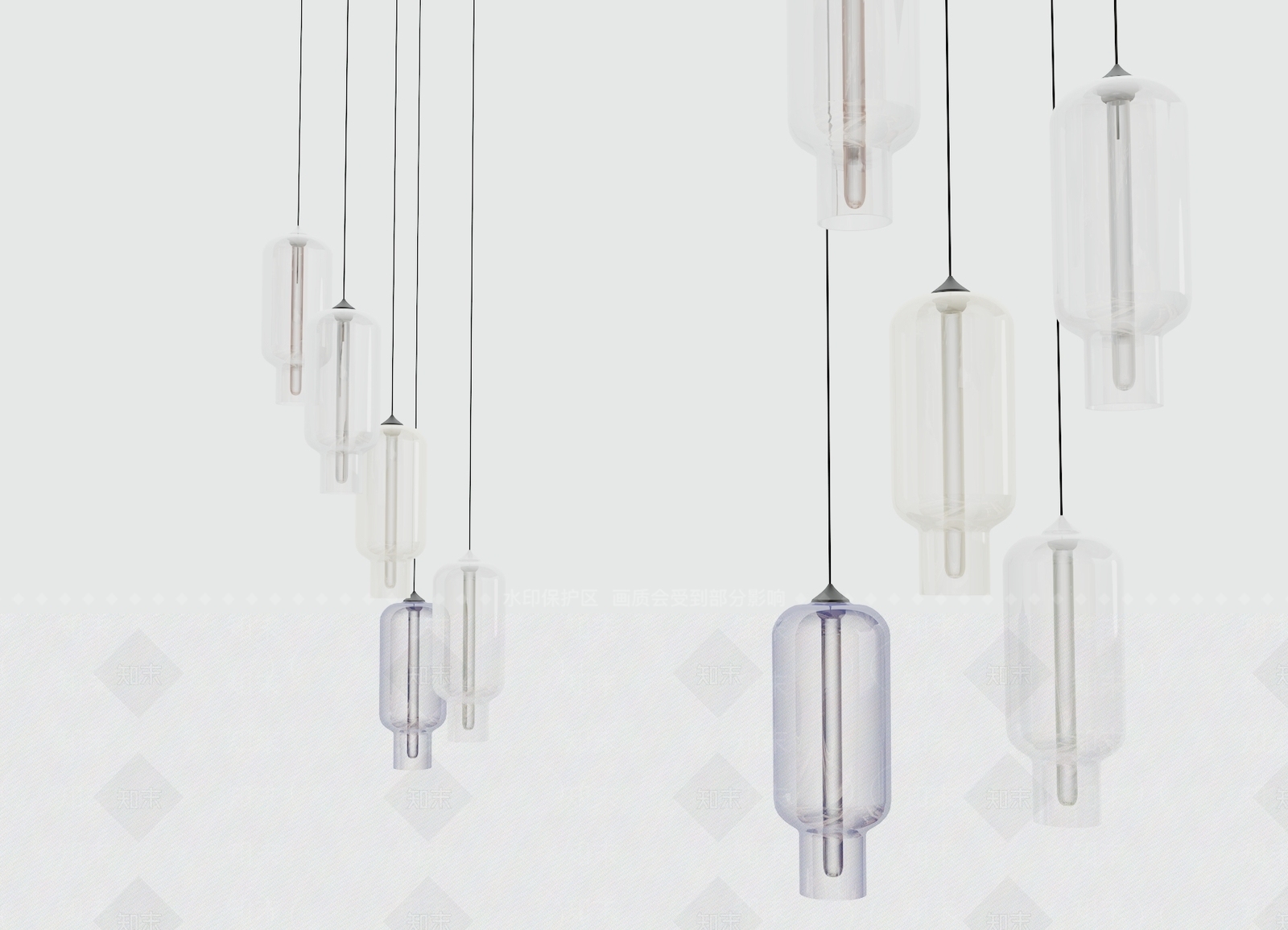 现代楼梯吊灯3D模型下载【ID:1191623193】