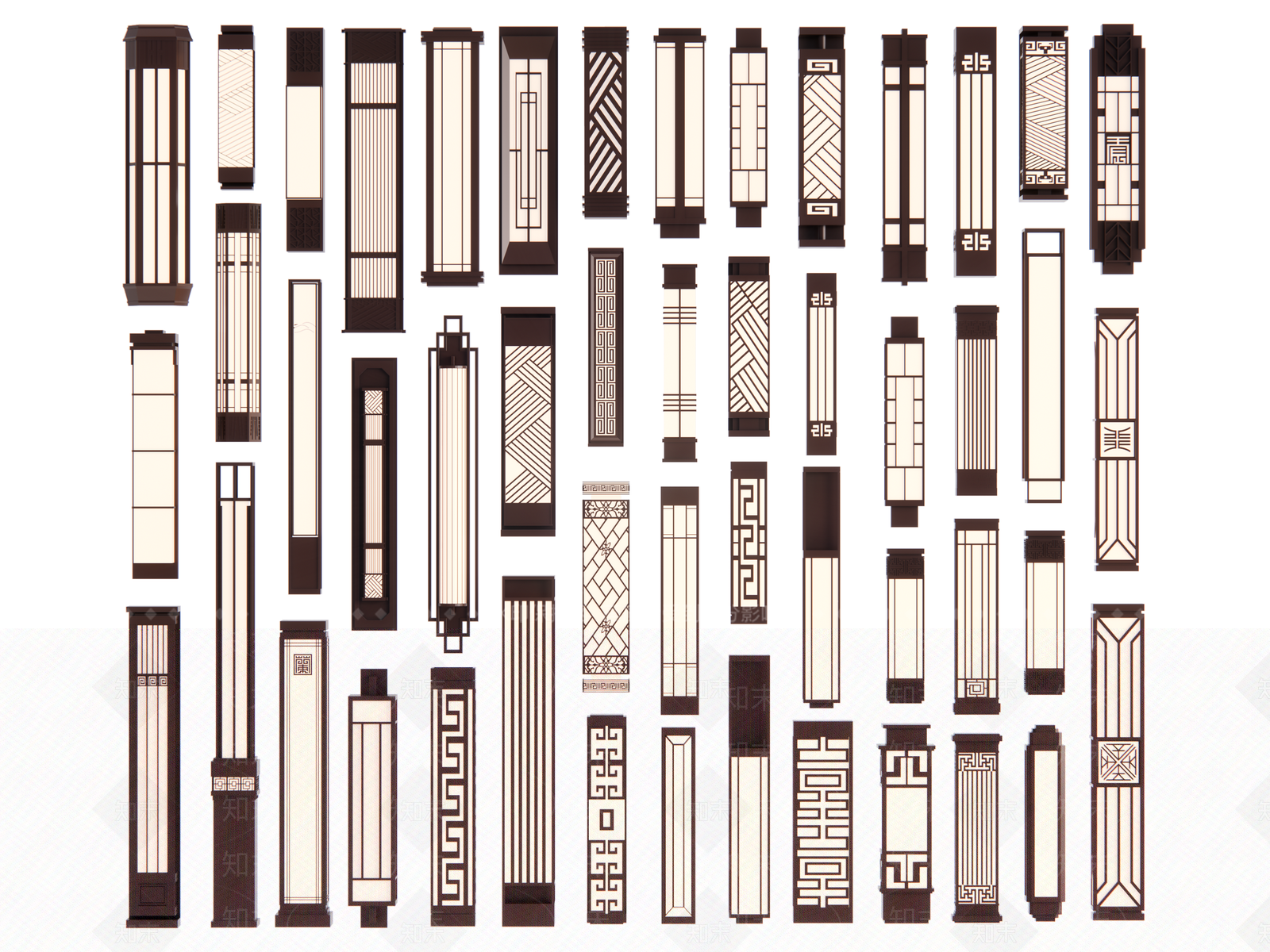 新中式中式户外壁灯SU模型下载【ID:1191626491】