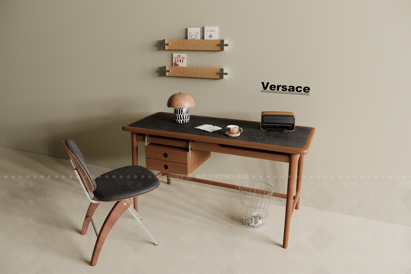 复古中古书桌3D模型下载【ID:1191628672】