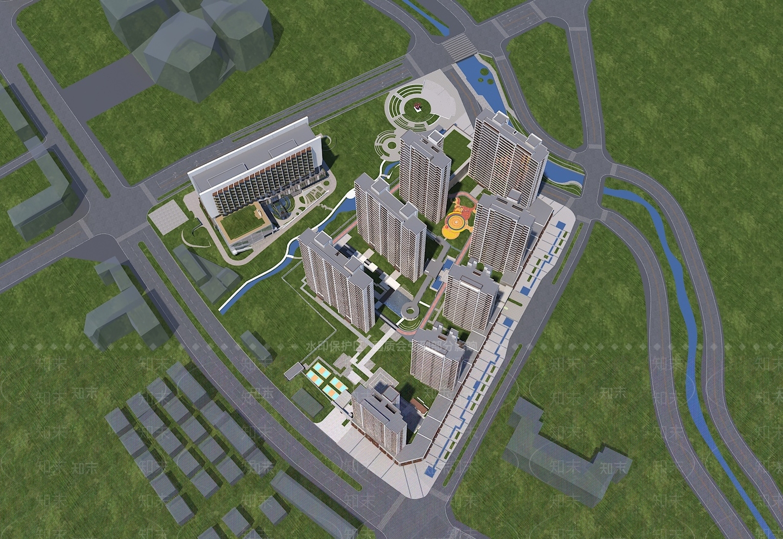 现代高层住宅3D模型下载【ID:1191628737】