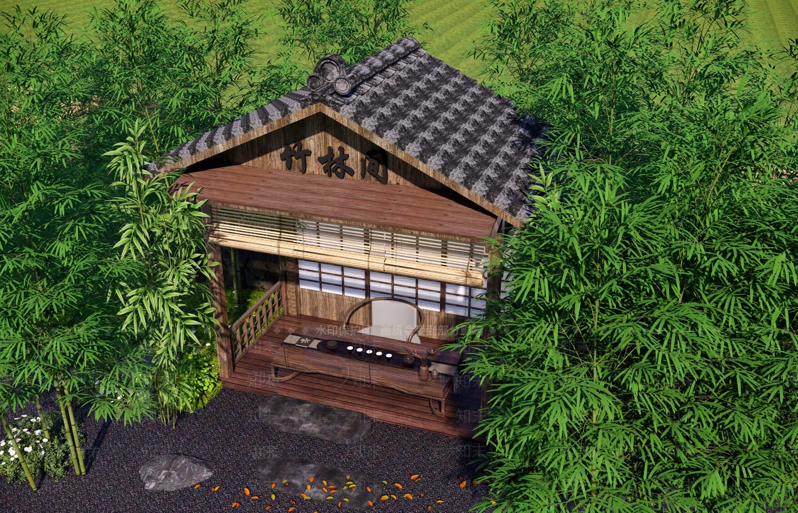新中式庭院小品SU模型下载【ID:1191630472】