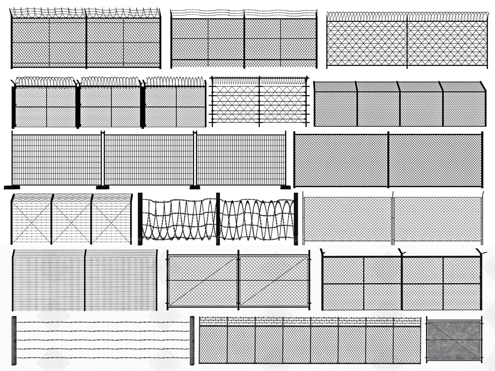 现代铁丝网3D模型下载【ID:1191636994】
