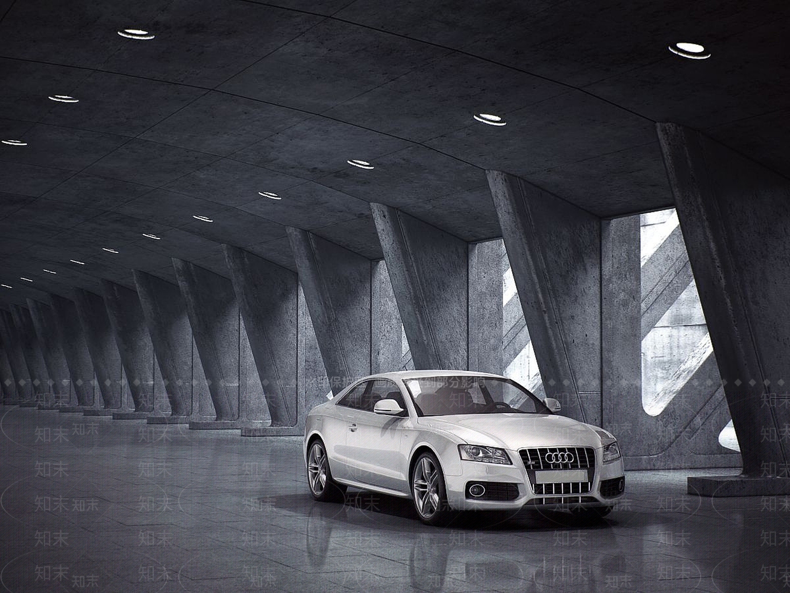 现代奥迪场景3D模型下载【ID:1191637360】