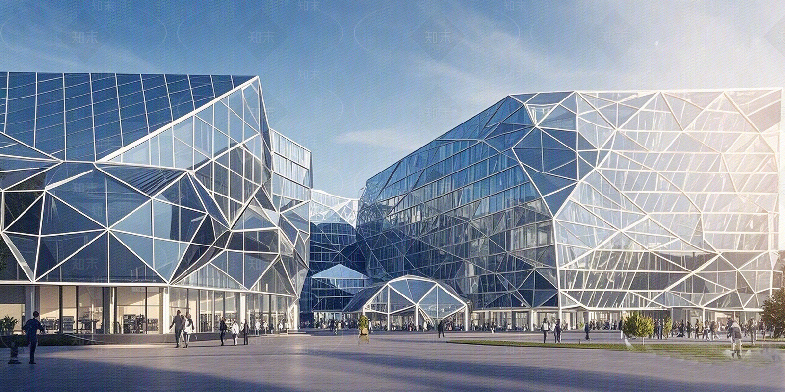 现代玻璃幕墙贴图下载【ID:1191638969】