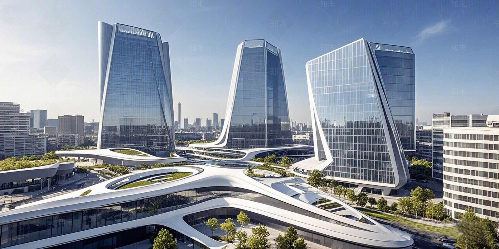 现代简约建筑外立面贴图下载【ID:1191639487】