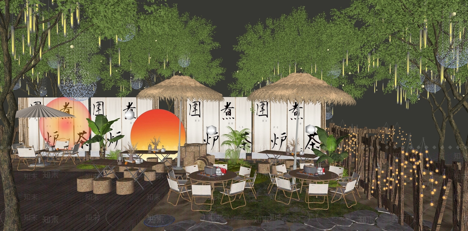 现代庭院小品SU模型下载【ID:1191646661】