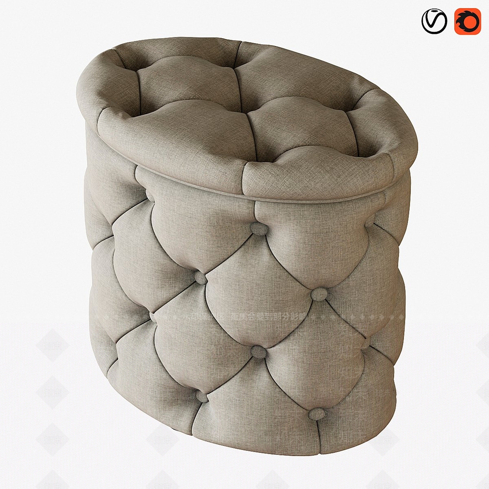 沙发凳3D模型下载【ID:1191647863】