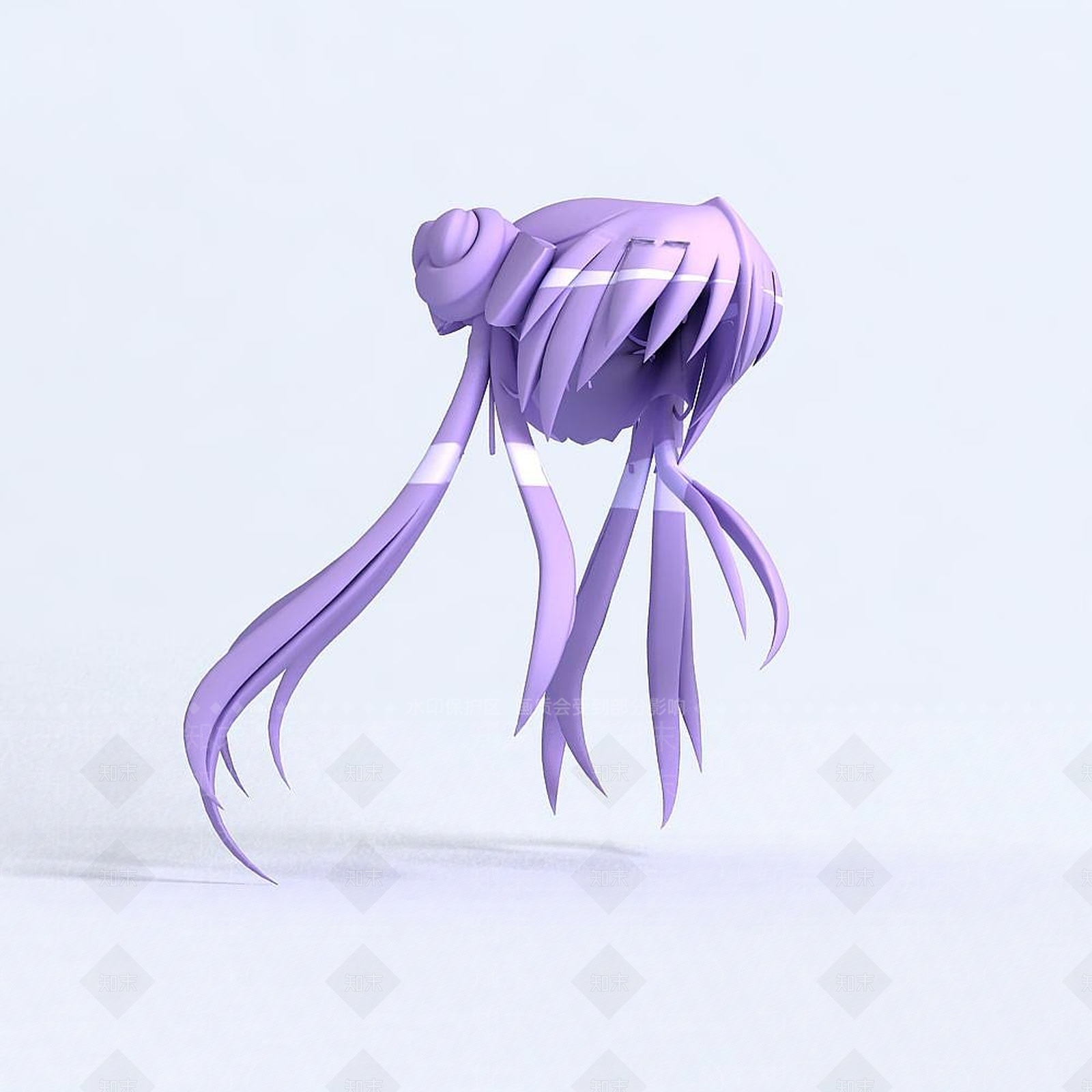 现代CG女生人物头发3D模型下载【ID:1191649516】