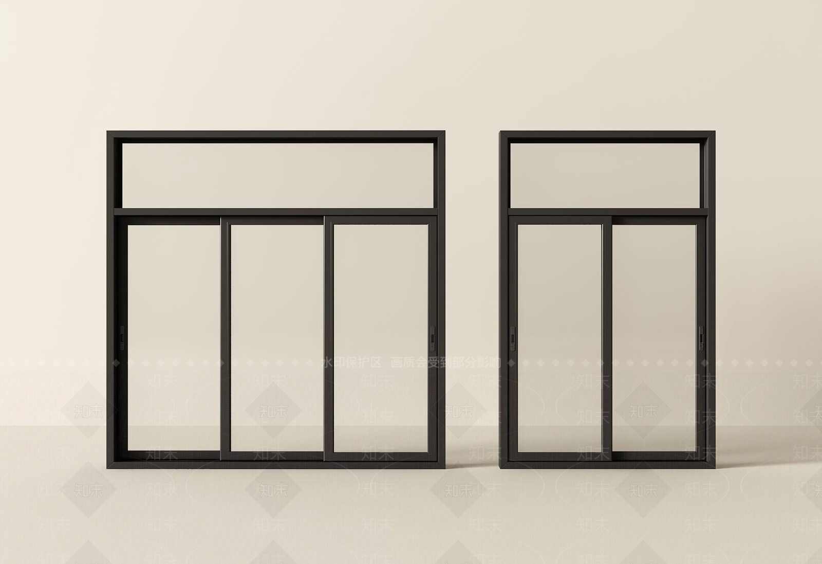 现代推拉窗SU模型下载【ID:1191650410】