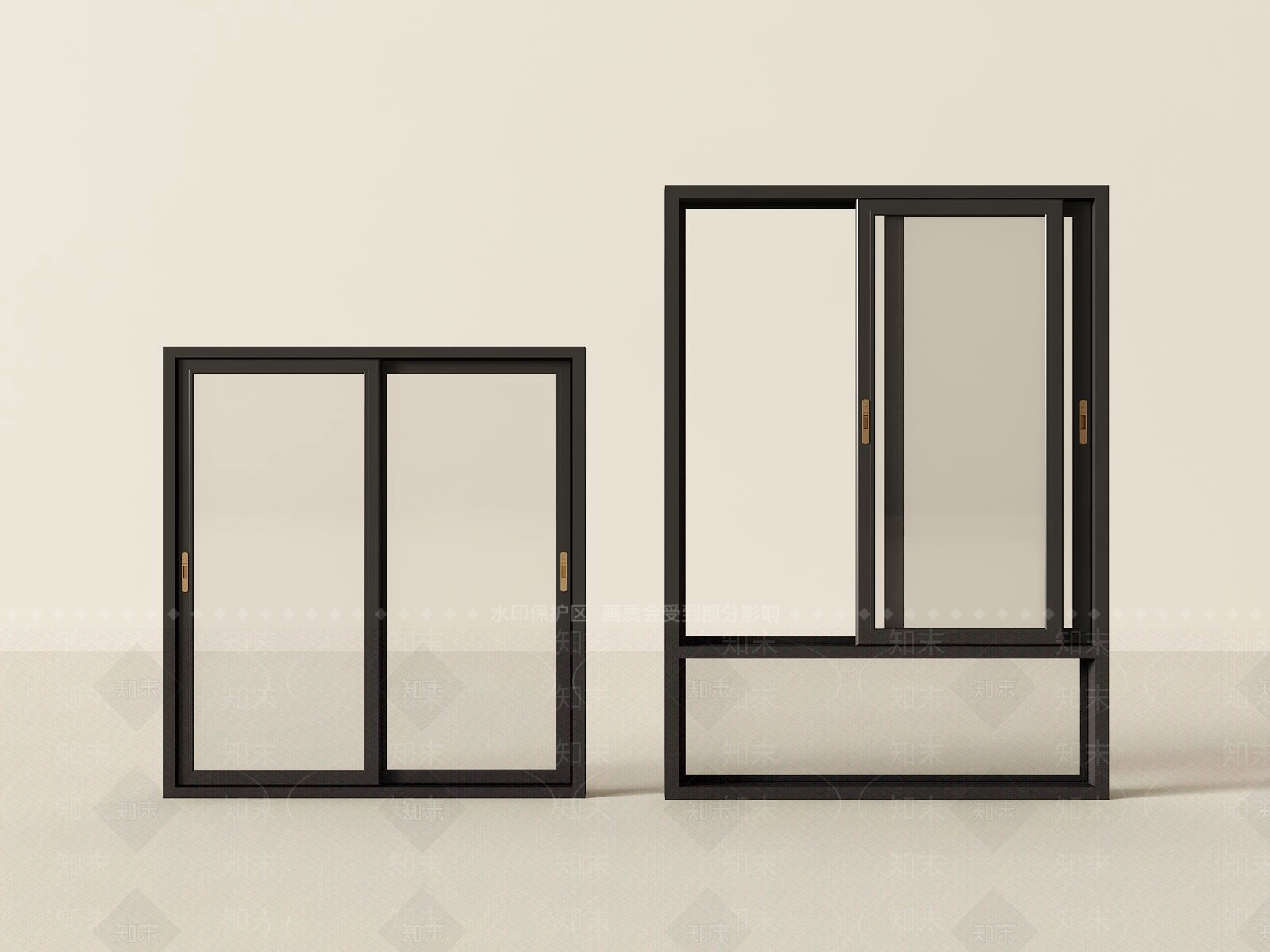 现代推拉窗SU模型下载【ID:1191650495】