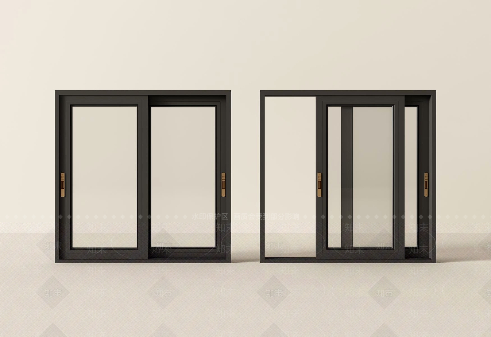 现代推拉窗SU模型下载【ID:1191650505】