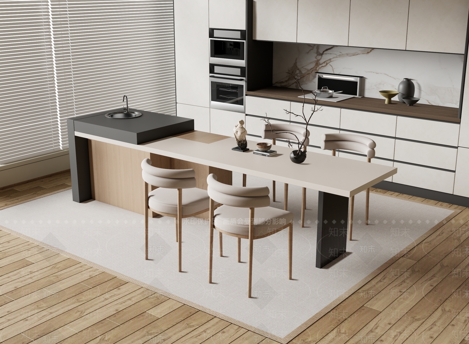 现代吧台SU模型下载【ID:1191652227】
