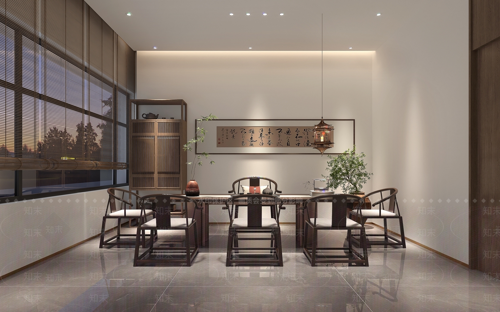 新中式走廊3D模型下载【ID:1215102783】