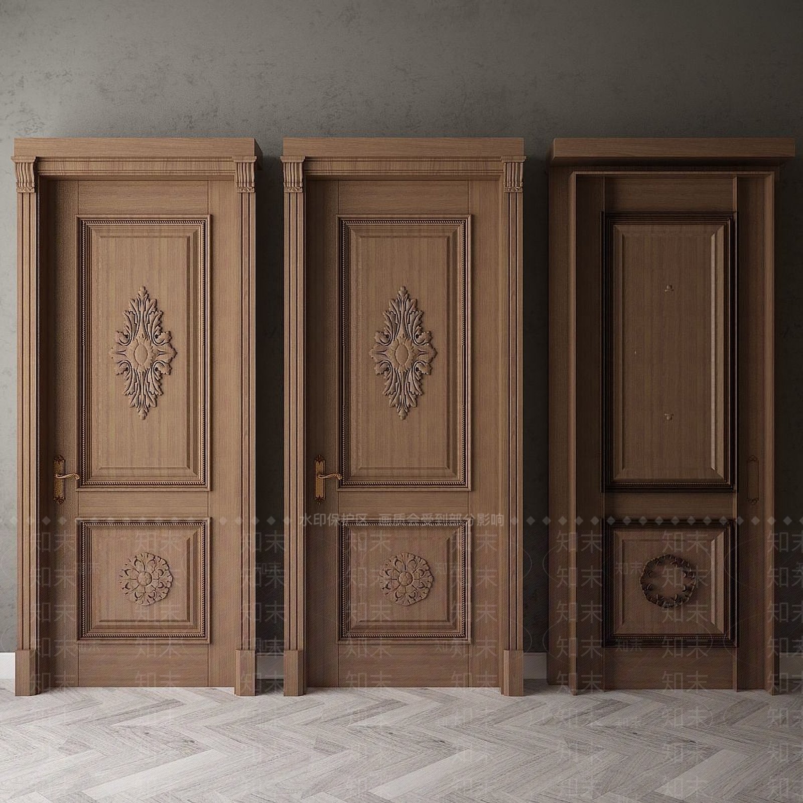 现代卧室门3D模型下载【ID:1191652975】