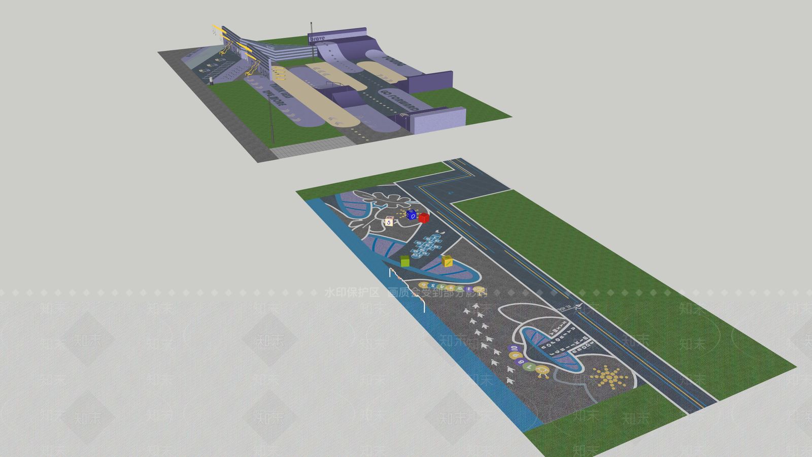 现代儿童游乐区SU模型下载【ID:1191653561】
