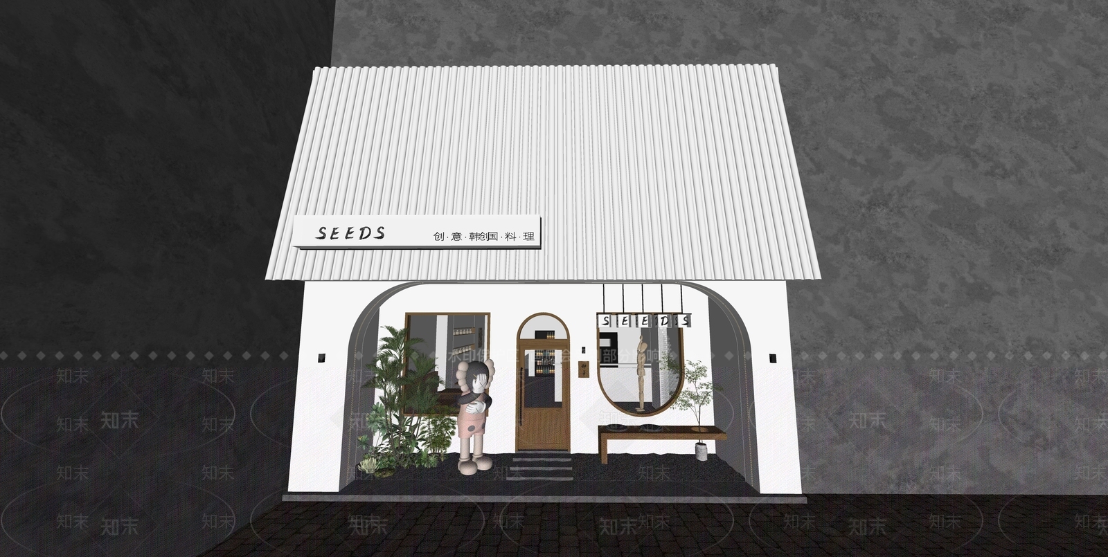 现代简约西餐厅SU模型下载【ID:1191654264】
