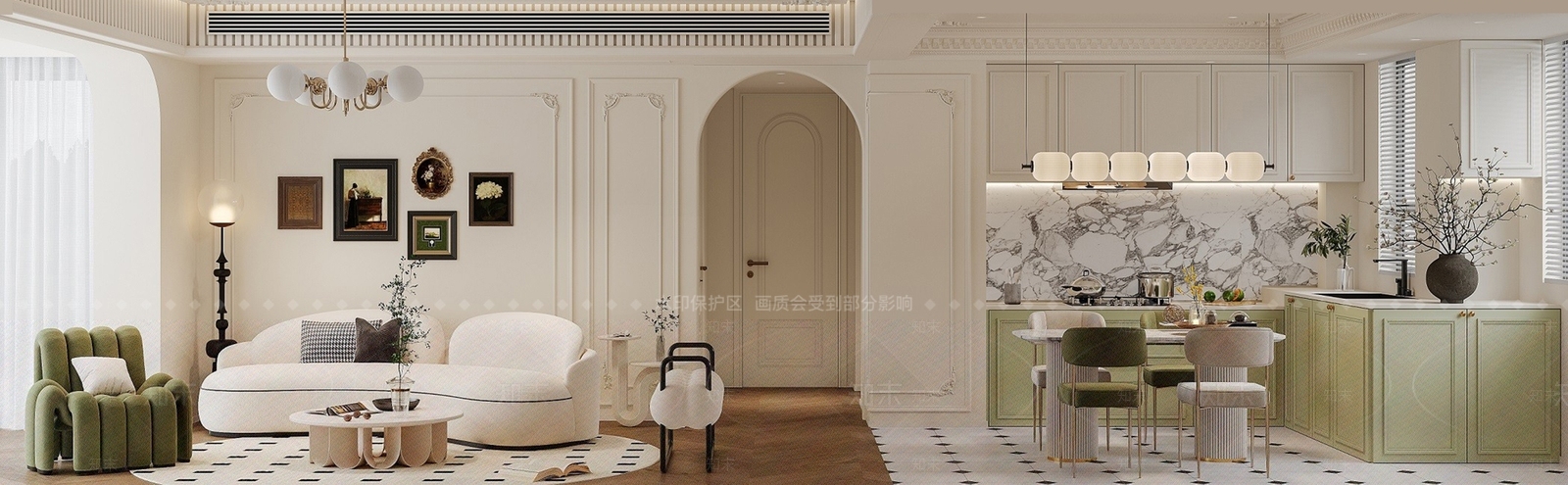 法式客餐厅3D模型下载【ID:1215102870】
