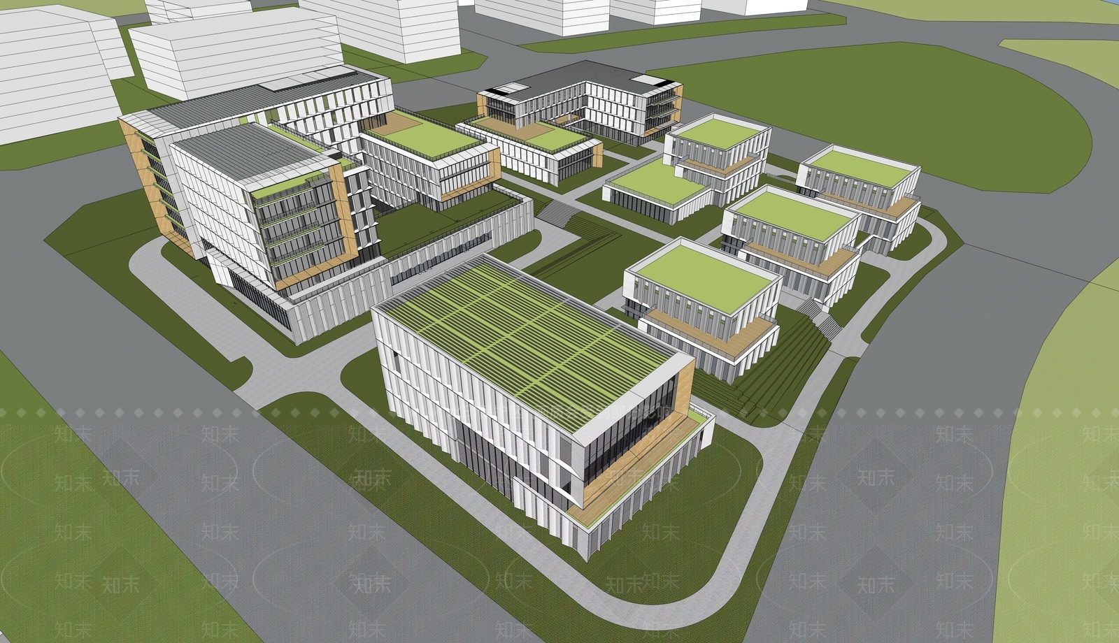 现代办公楼SU模型下载【ID:1191655853】