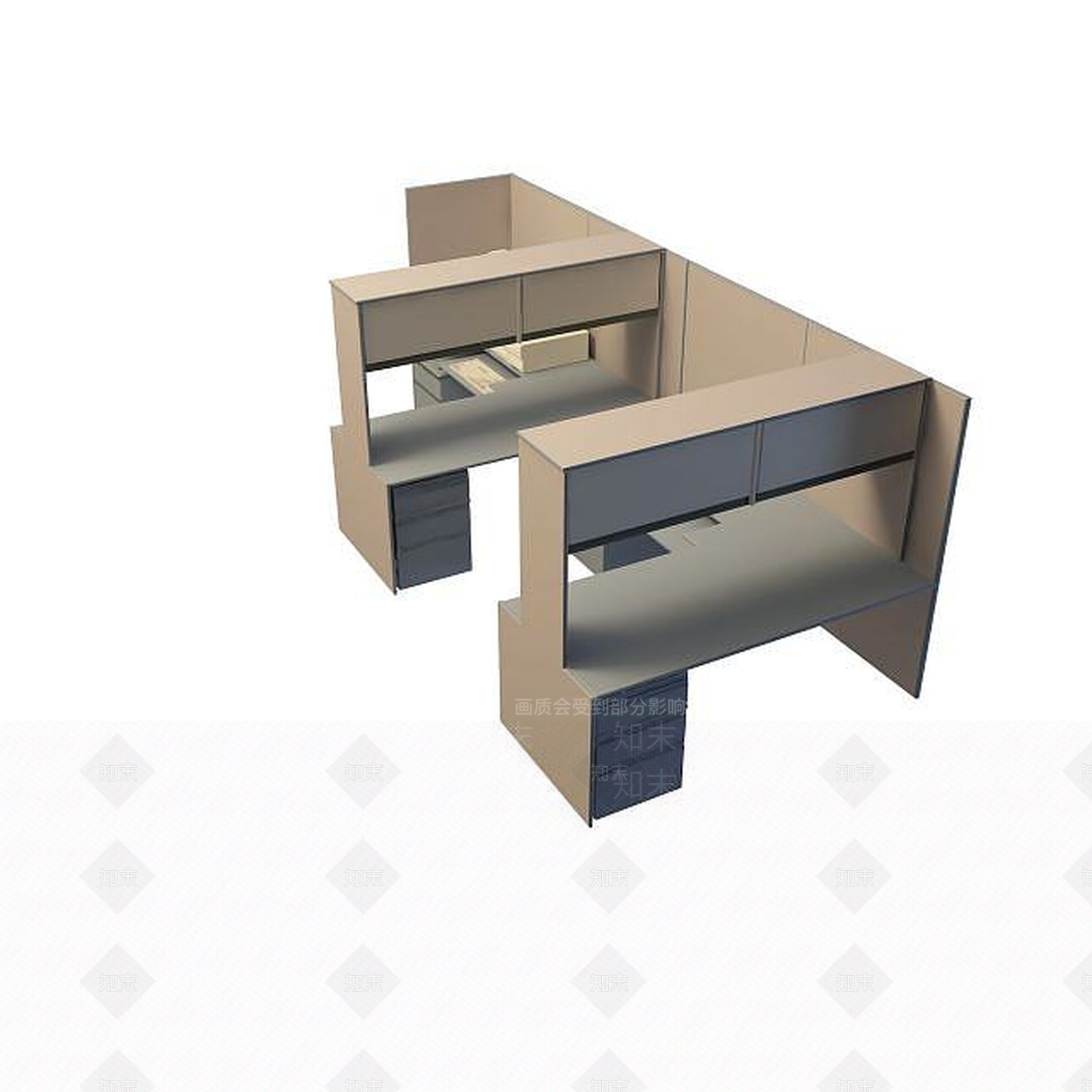 现代书桌3D模型下载【ID:1199366741】